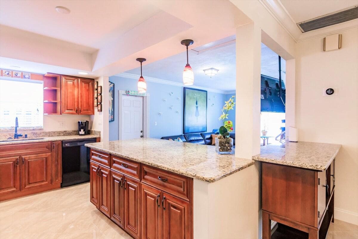 Bright & open kitchen with plenty of counter space to prep your favorite meals 